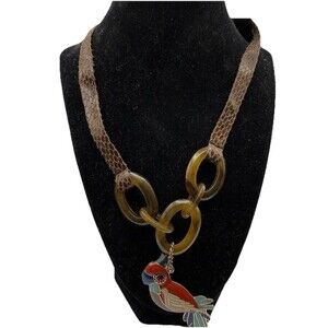 Bijou Turner Parrot Necklace & Earrings Set, Nautical Ocean Beach Jewelry -NEW